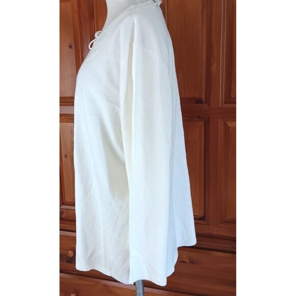 Fashion Bug Sweater Pullover 26/28W Split Front Tie Off White New w/Tags - Picture 3 of 6